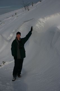 Photograph of the Artist in snow Jan10